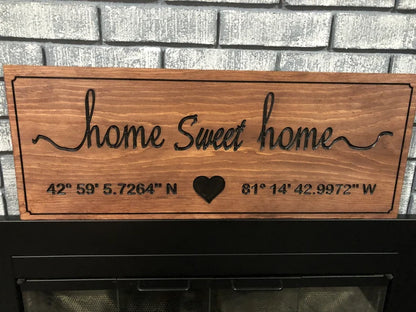 Personalized Home sweet home sign Sign, Custom Engraved Family Name Sign, Wood Carved Sign