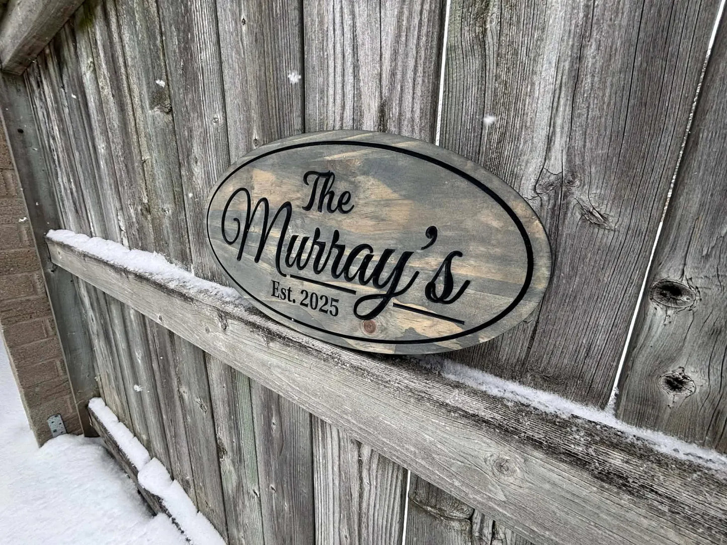 Oval Family Name Sign