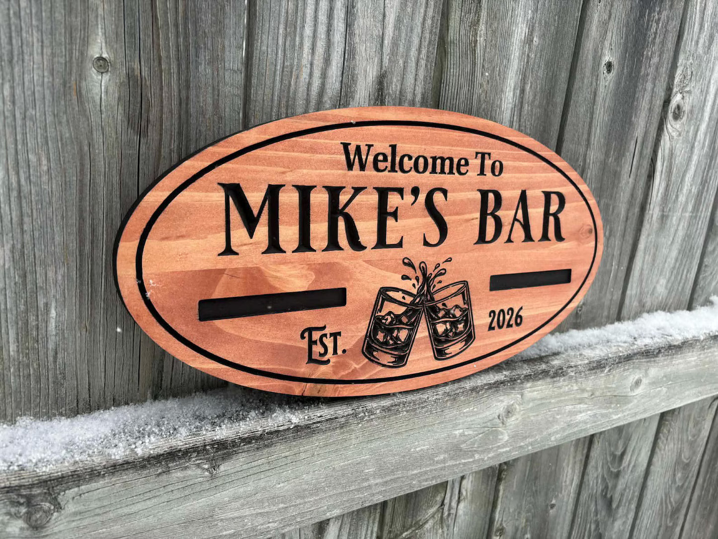 Oval Bar Sign