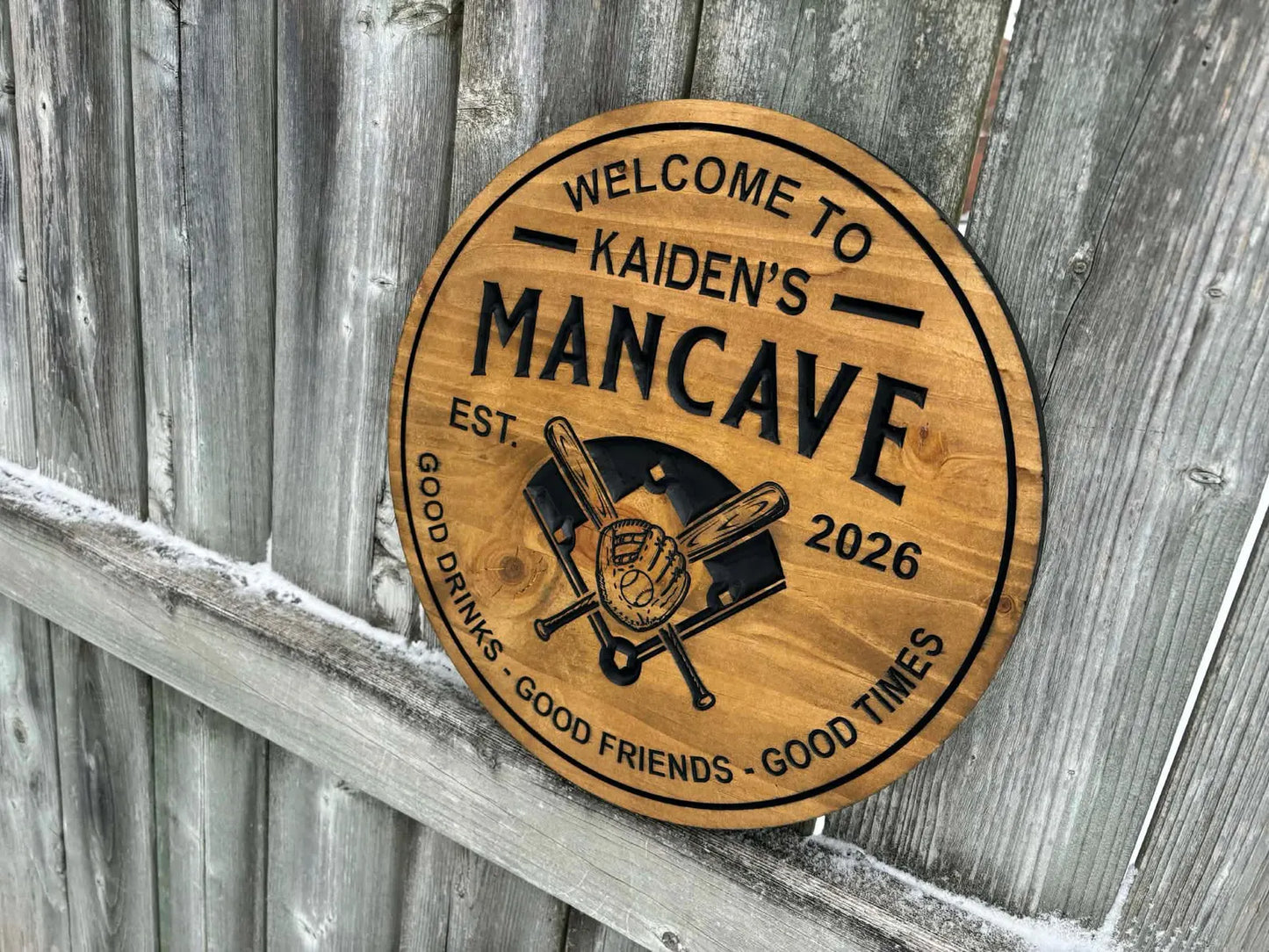 Baseball Mancave Sign