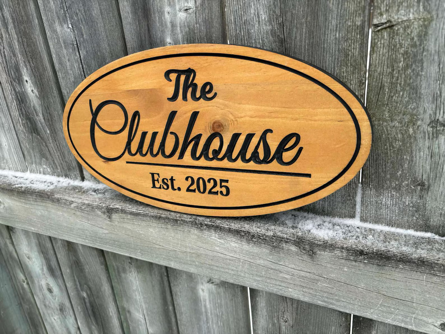 Personalized Clubhouse Wood Sign | Custom Established Wall Decor