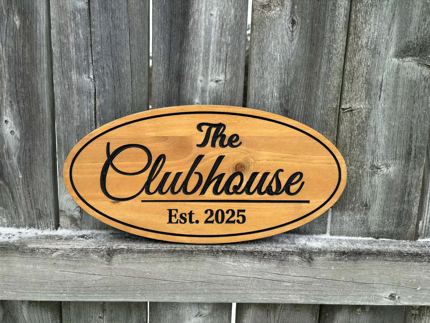 Personalized Clubhouse Wood Sign | Custom Established Wall Decor