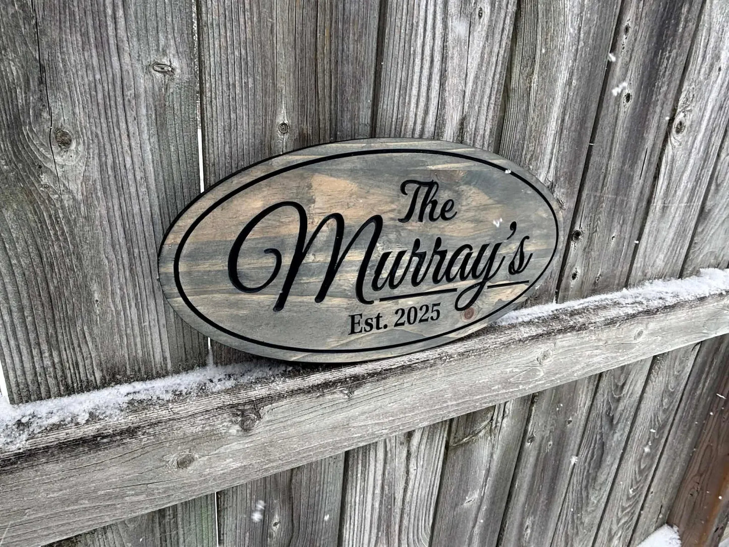Oval Family Name Sign