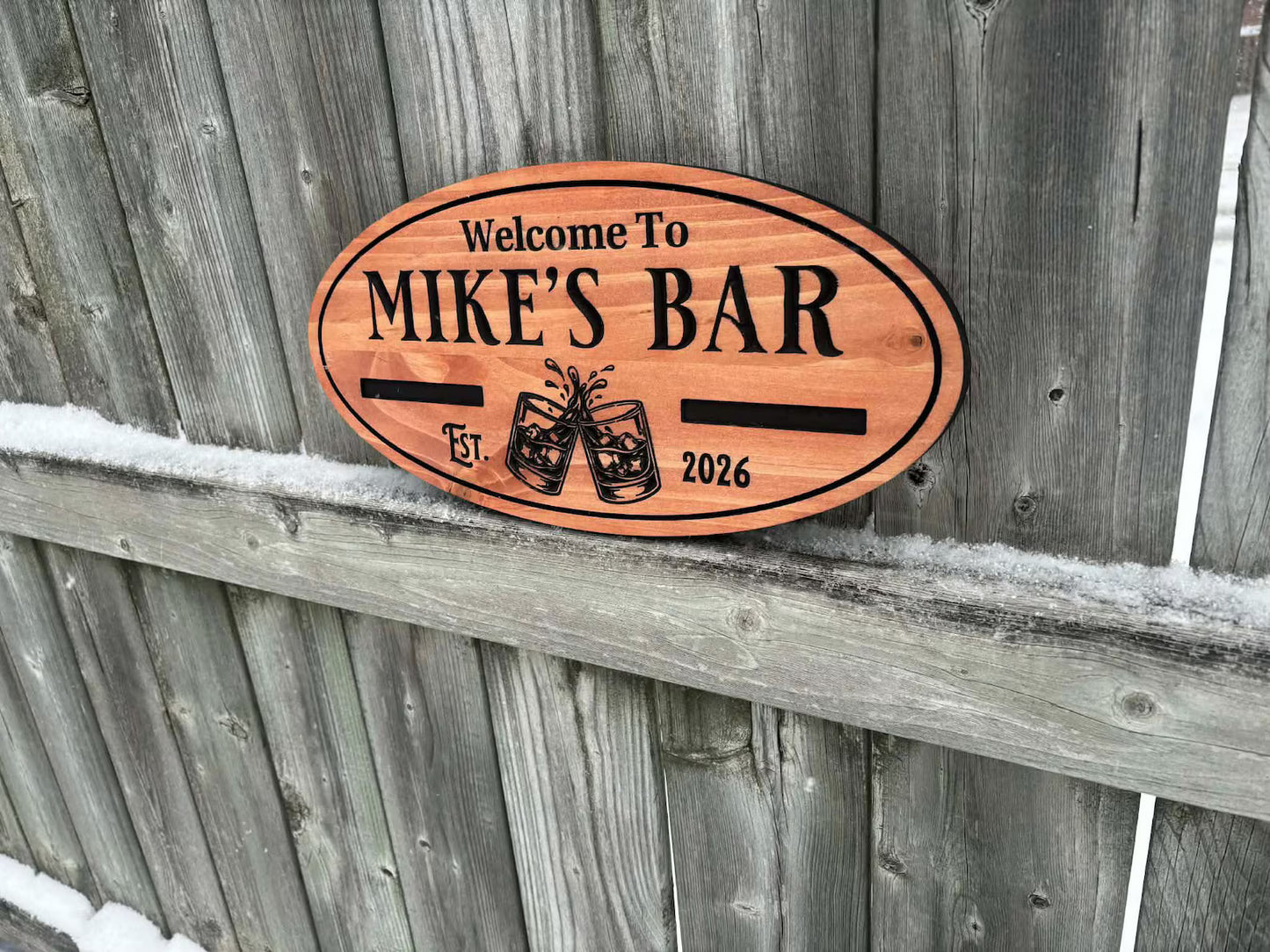 Oval Bar Sign
