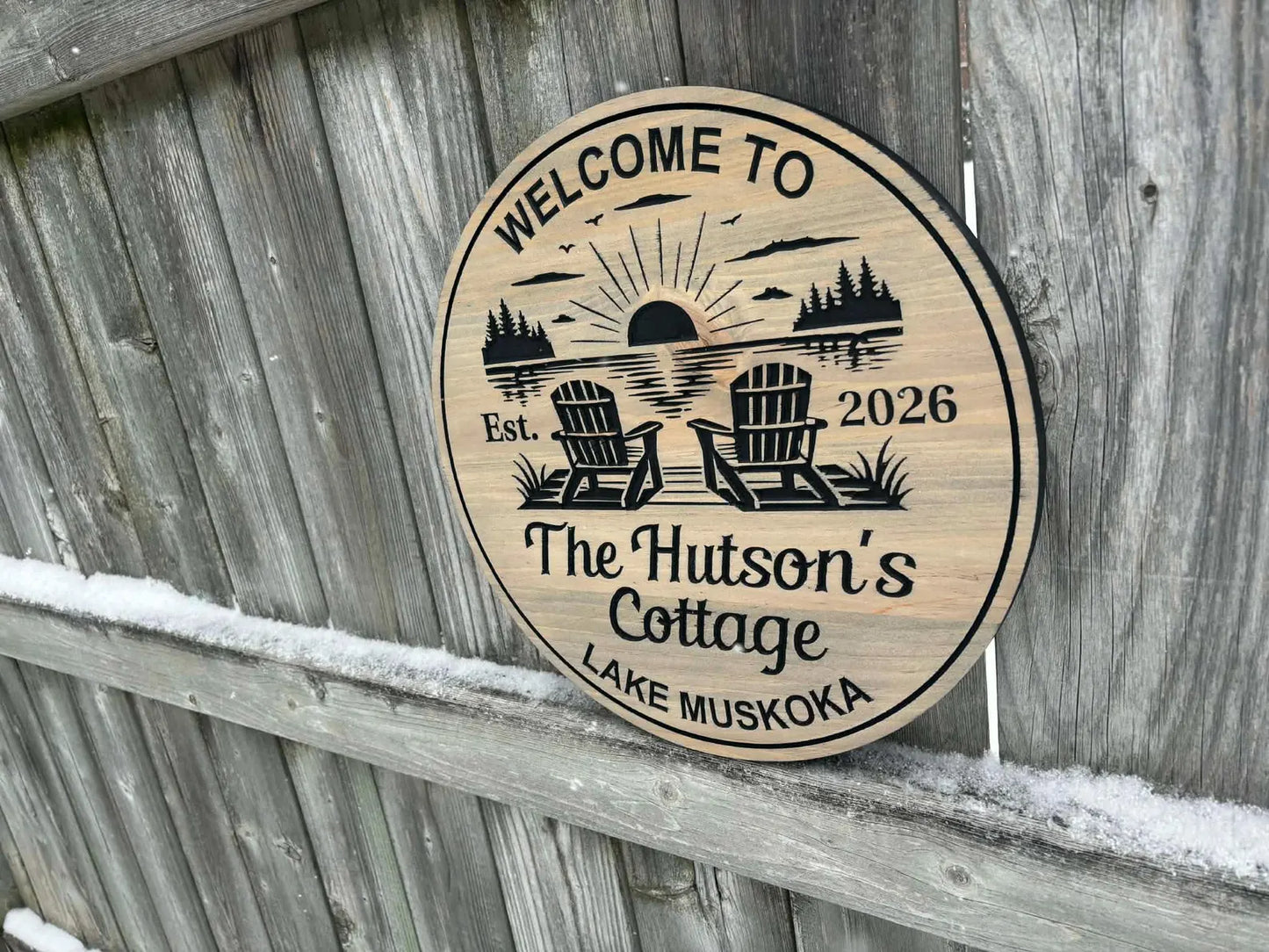 Cottage Sunset Scene Sign