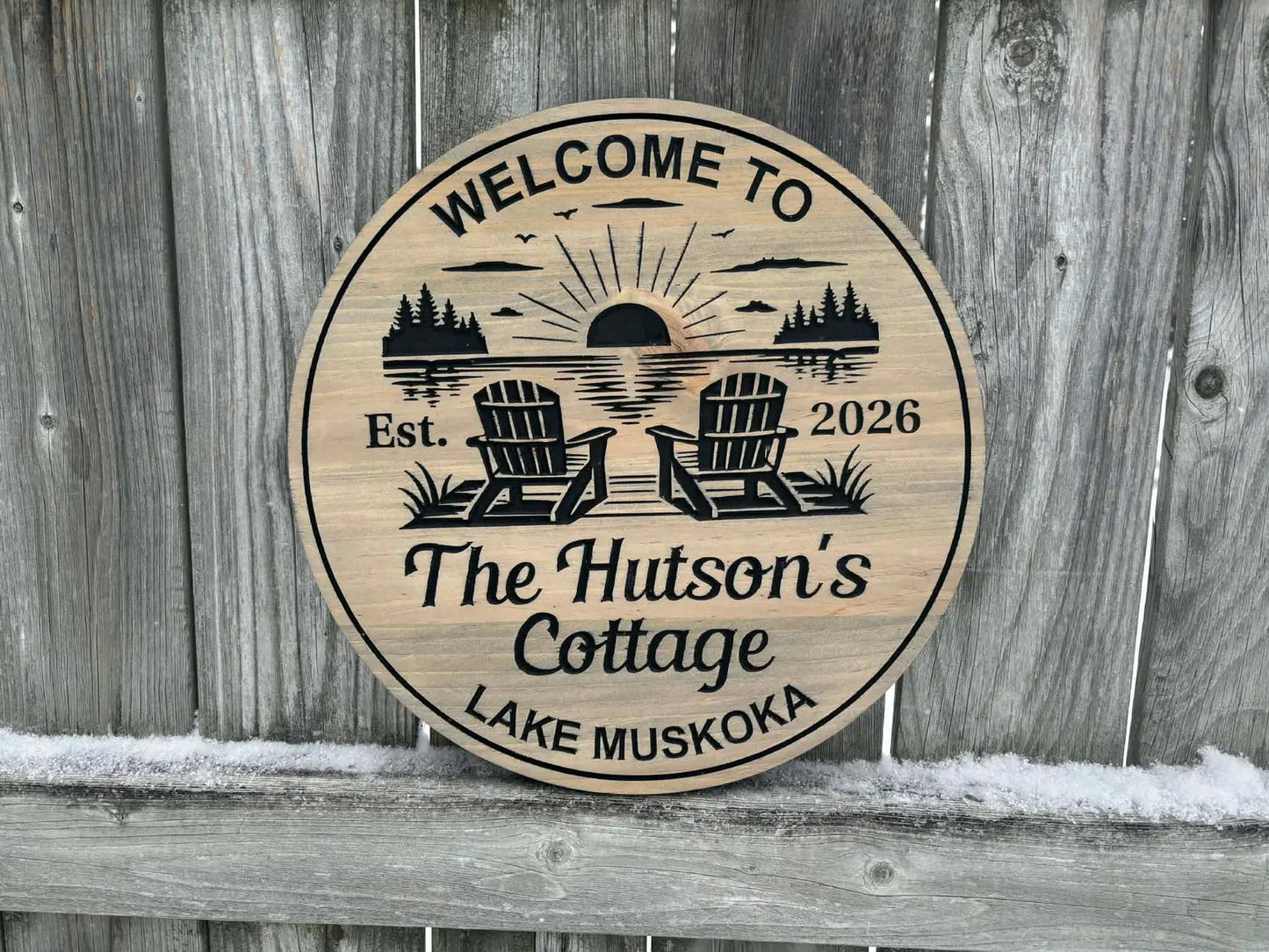 Cottage Sunset Scene Sign