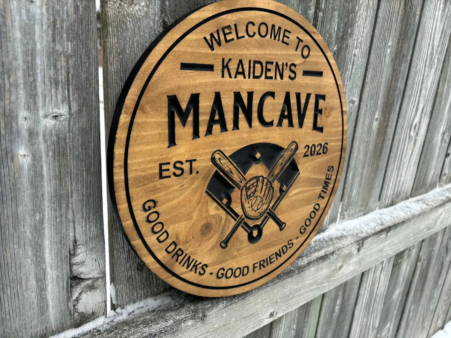 Baseball Mancave Sign