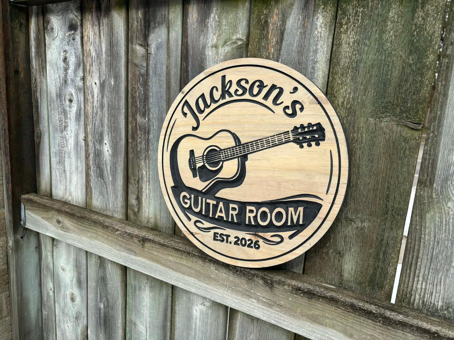 Acoustic Guitar Room Sign