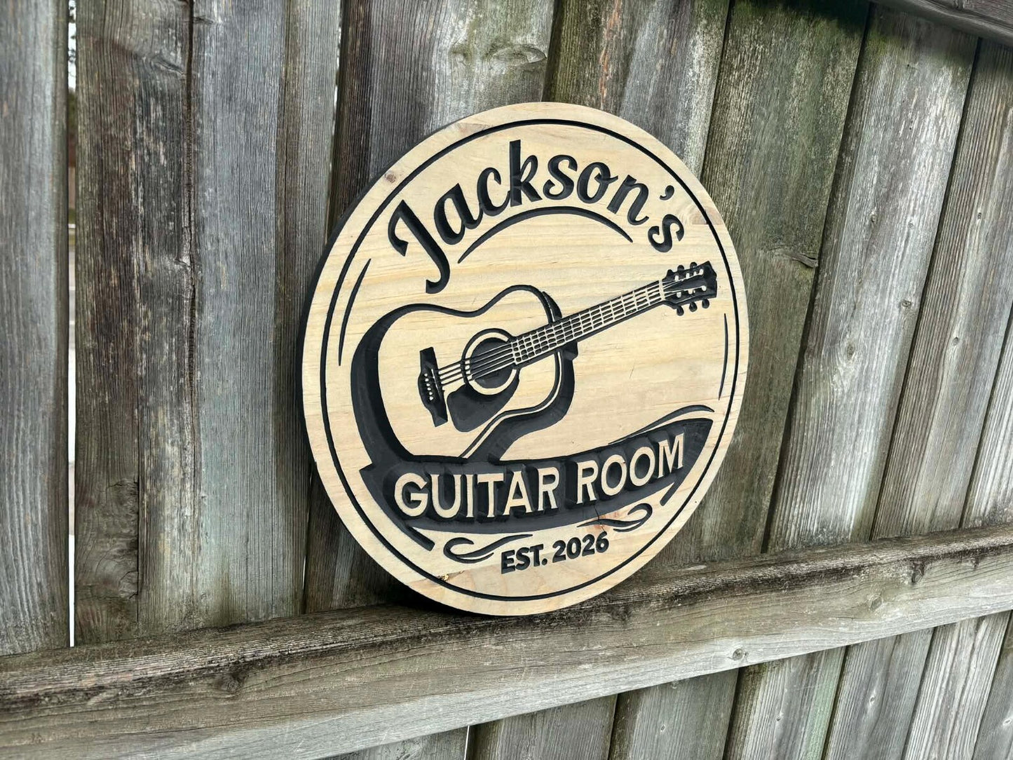Acoustic Guitar Room Sign