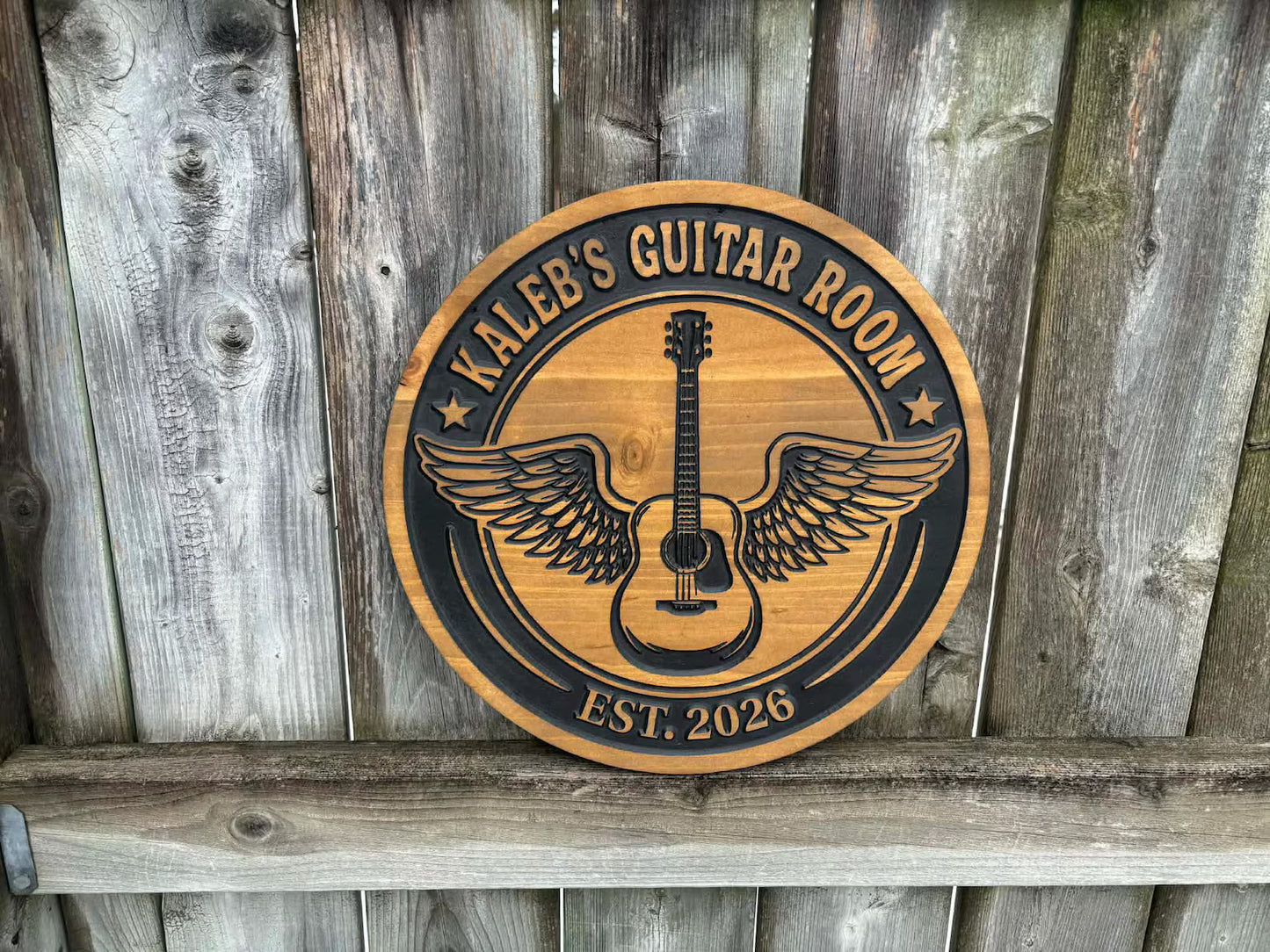 Acoustic Winged Guitar Sign