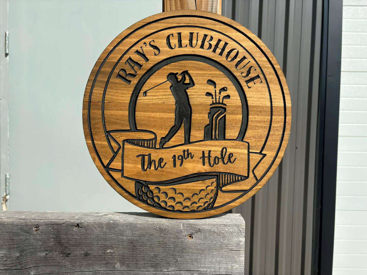 Golfer Clubhouse Sign