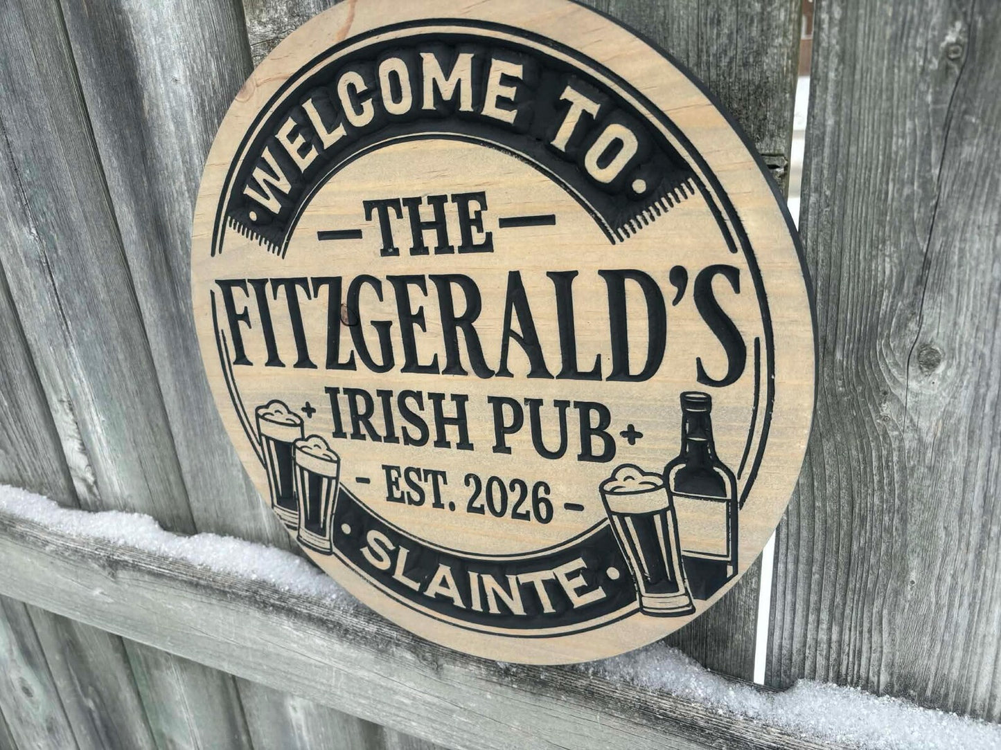 Irish Pub Sign With Beers