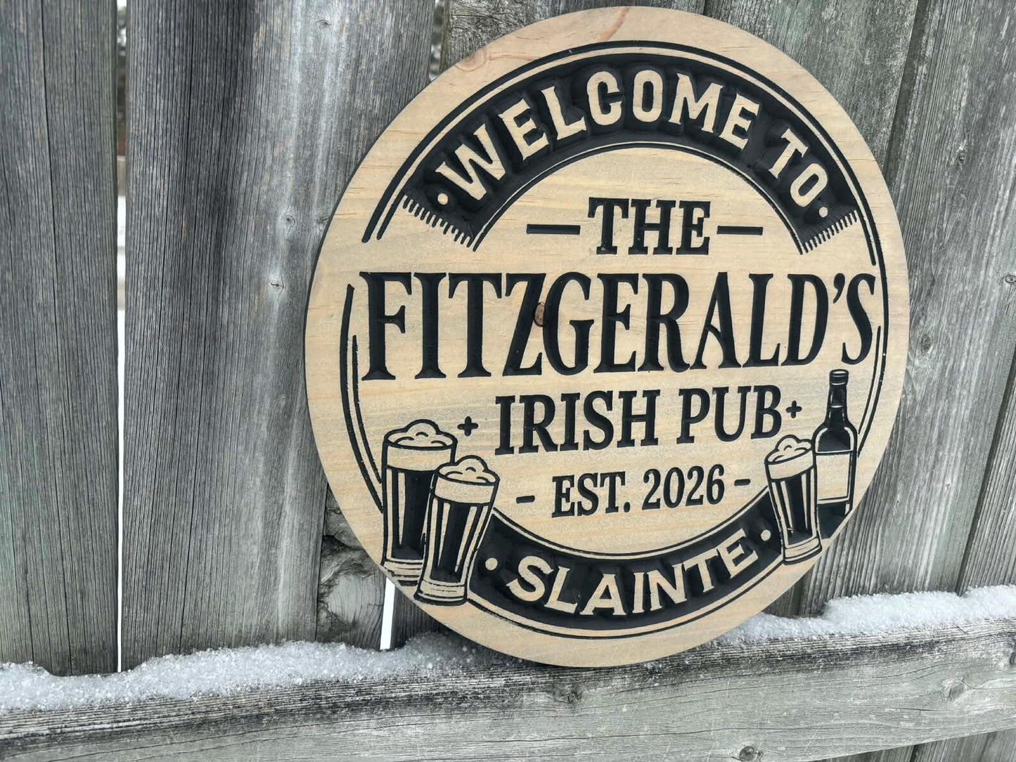 Irish Pub Sign With Beers