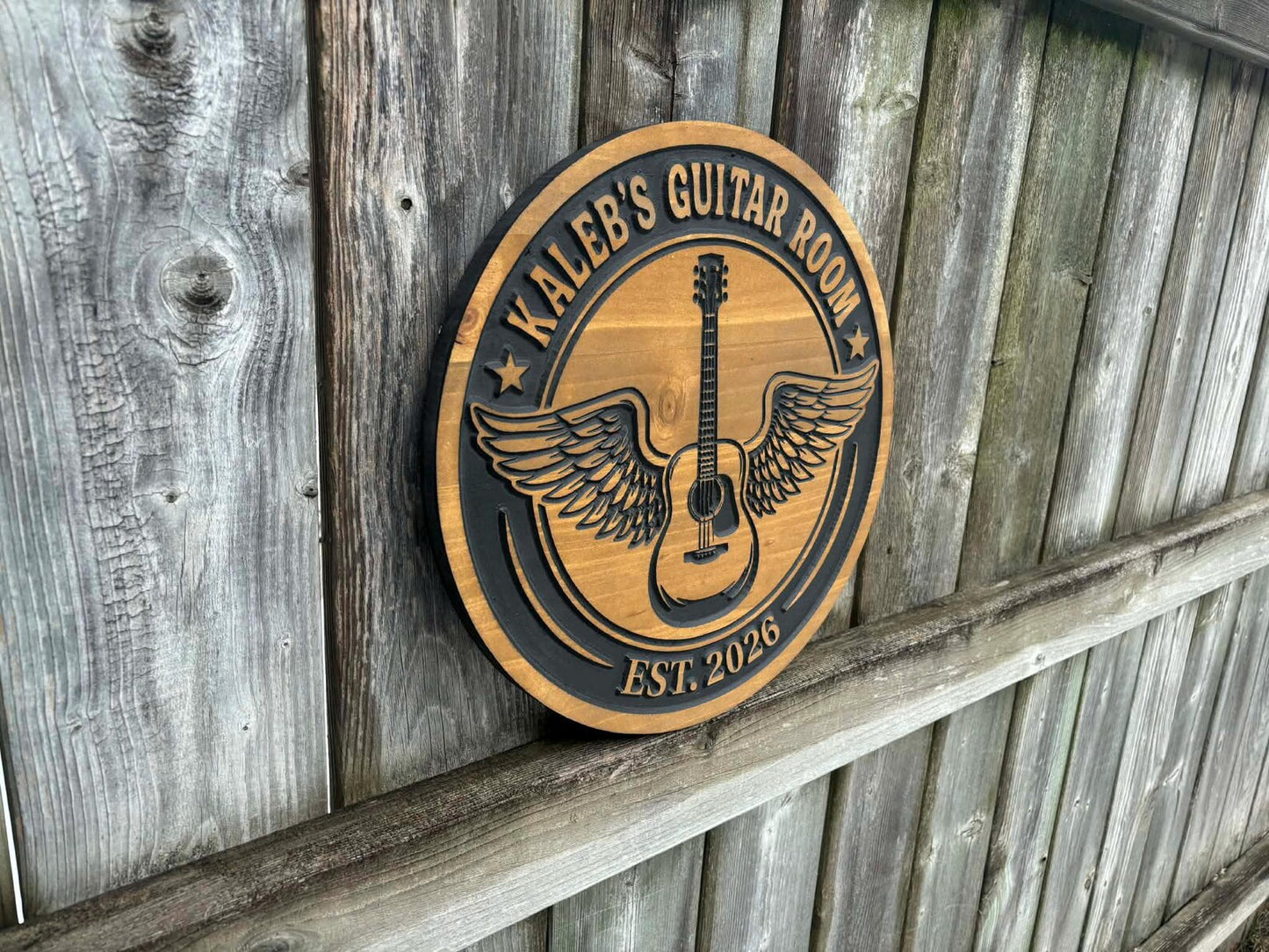 Acoustic Winged Guitar Sign