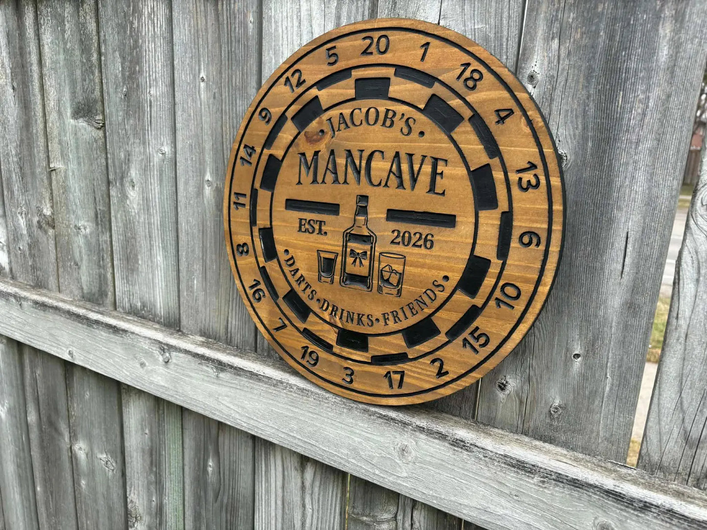 Dart Board Mancave Sign