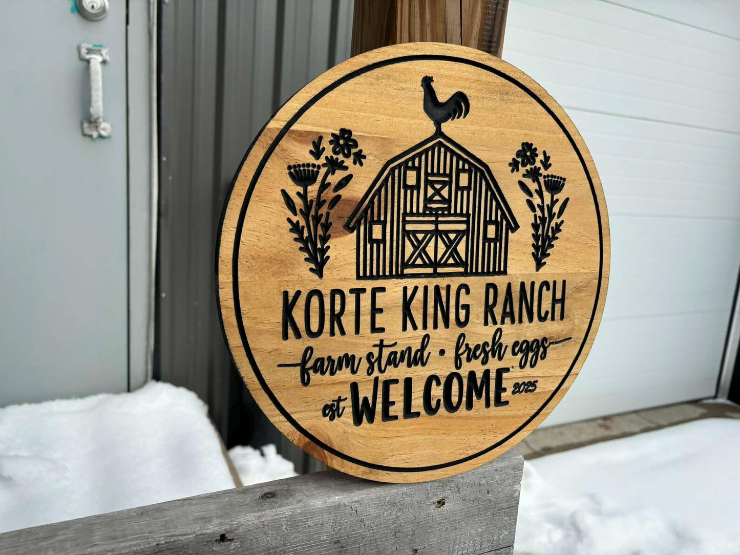 Barn and Rooster Farm Sign