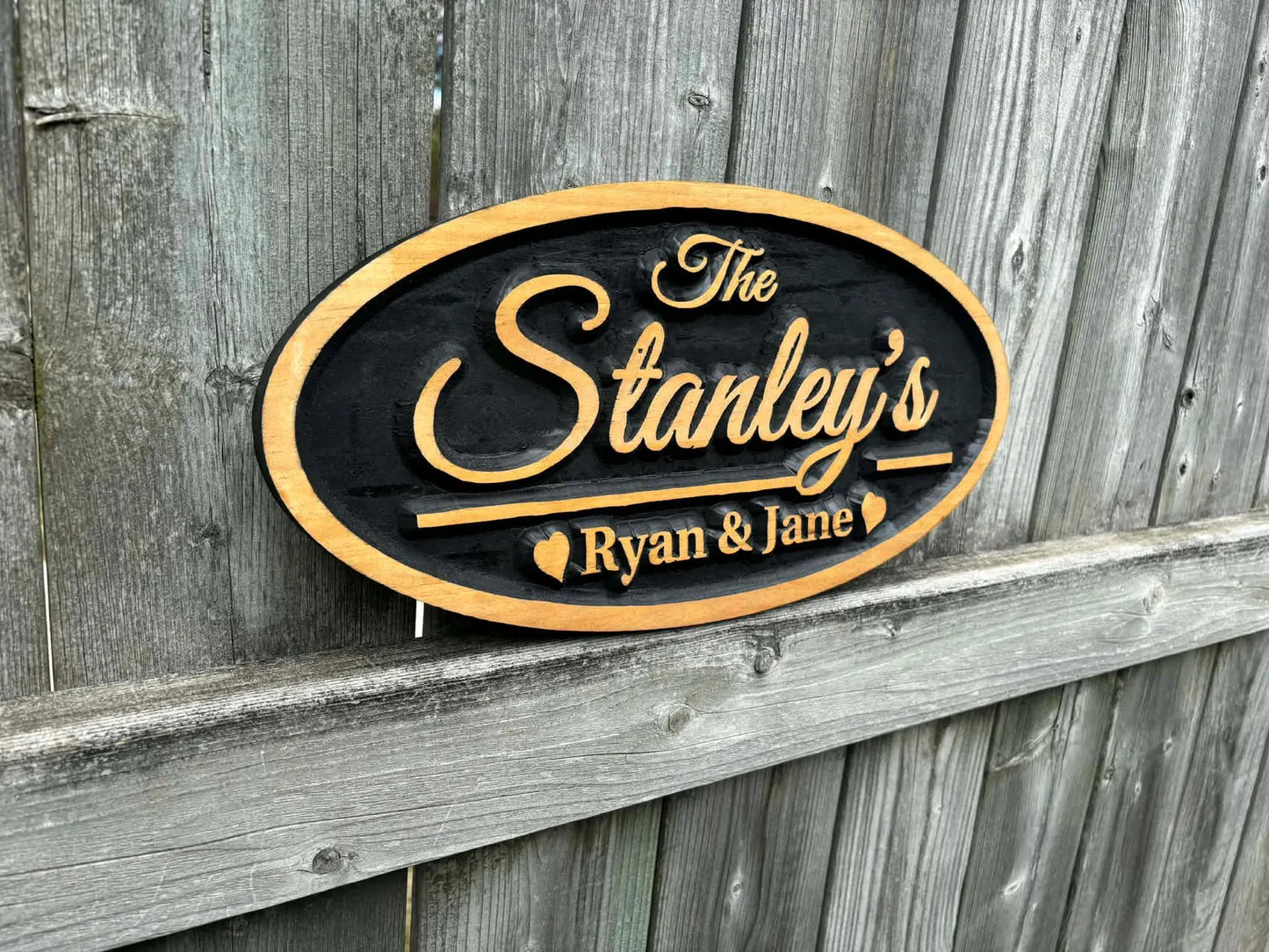 3D Oval Family Name Sign