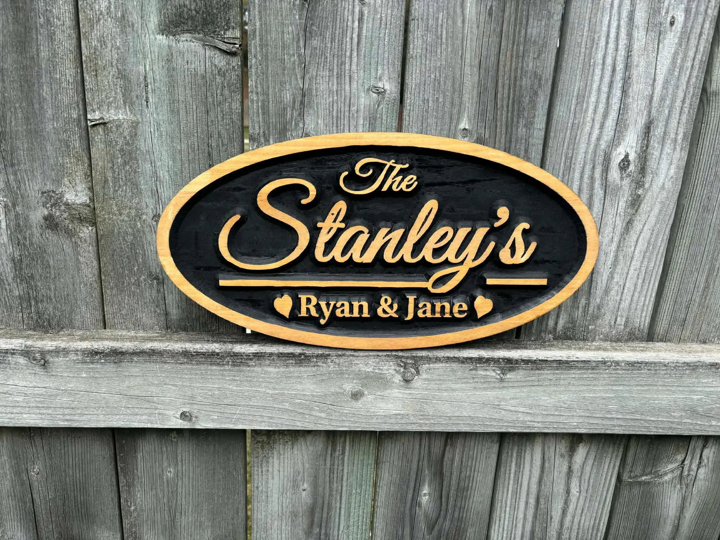 3D Oval Family Name Sign