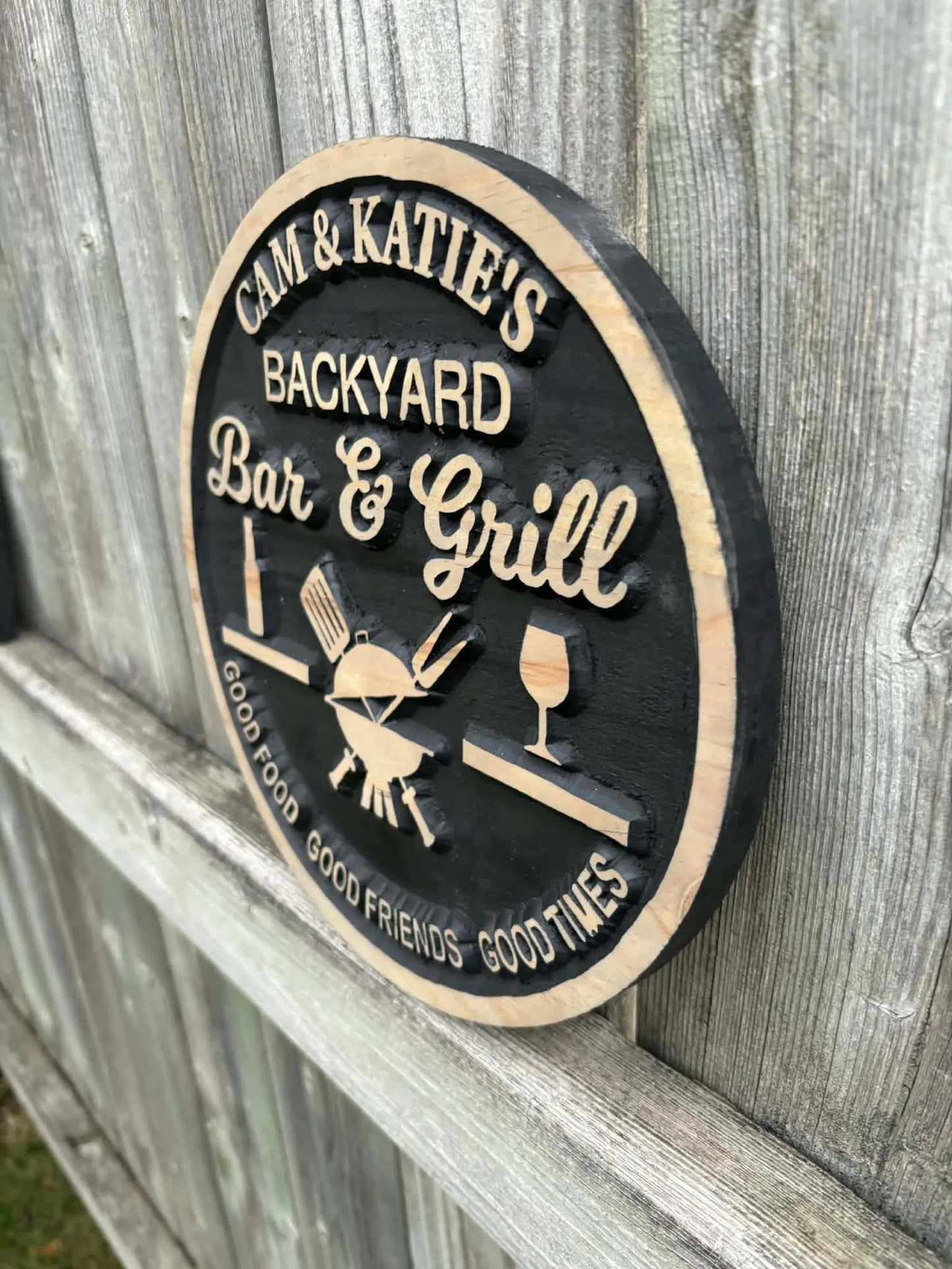 3D Circular BBQ Sign