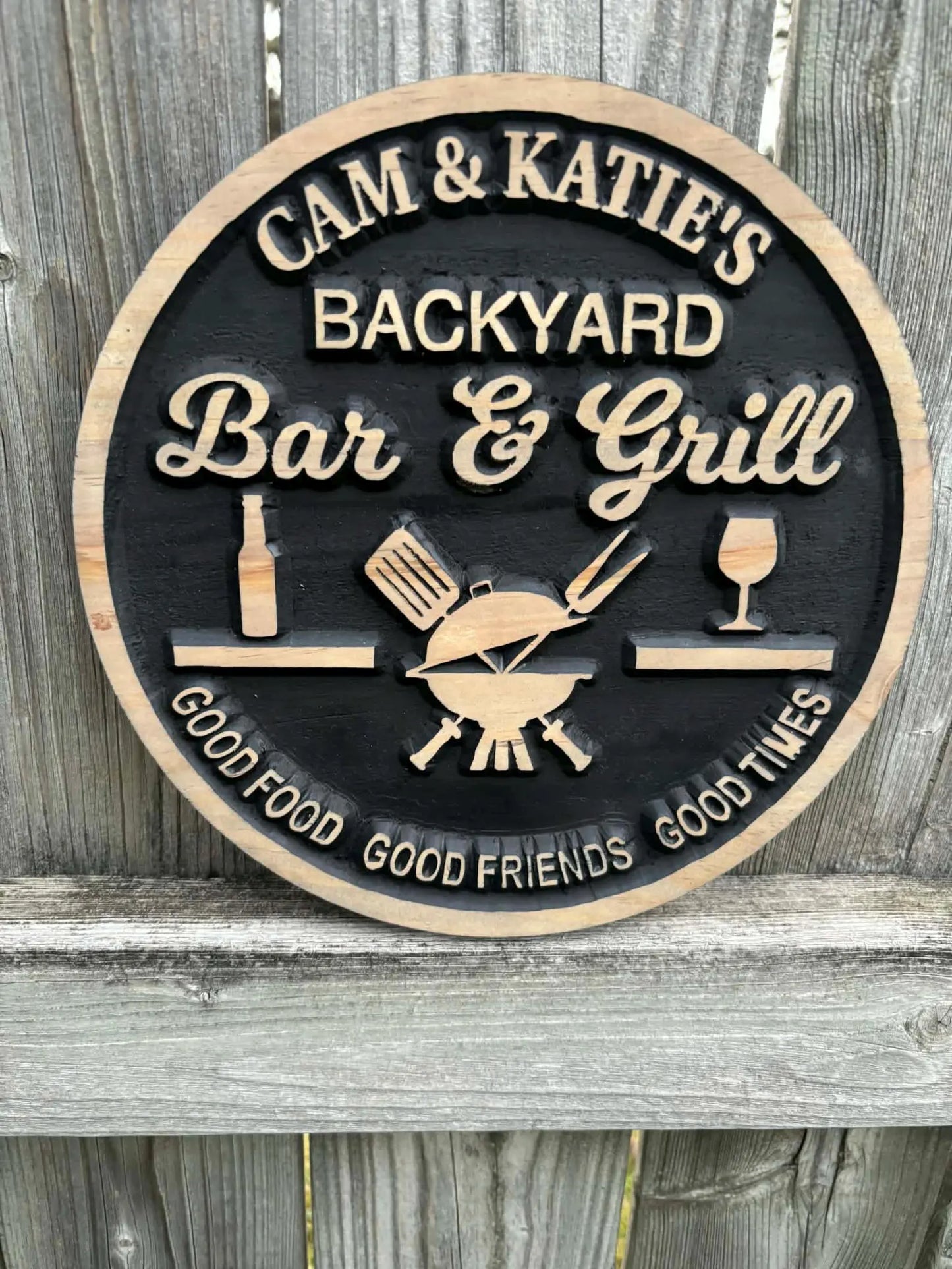 3D Circular BBQ Sign