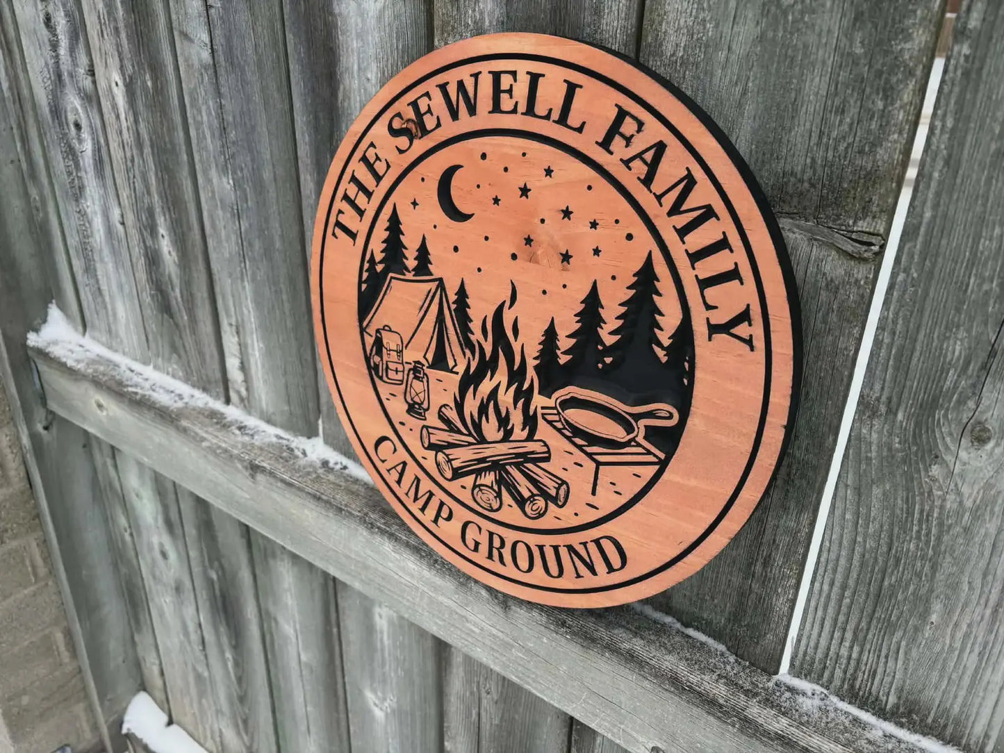 Circular Camping Sign