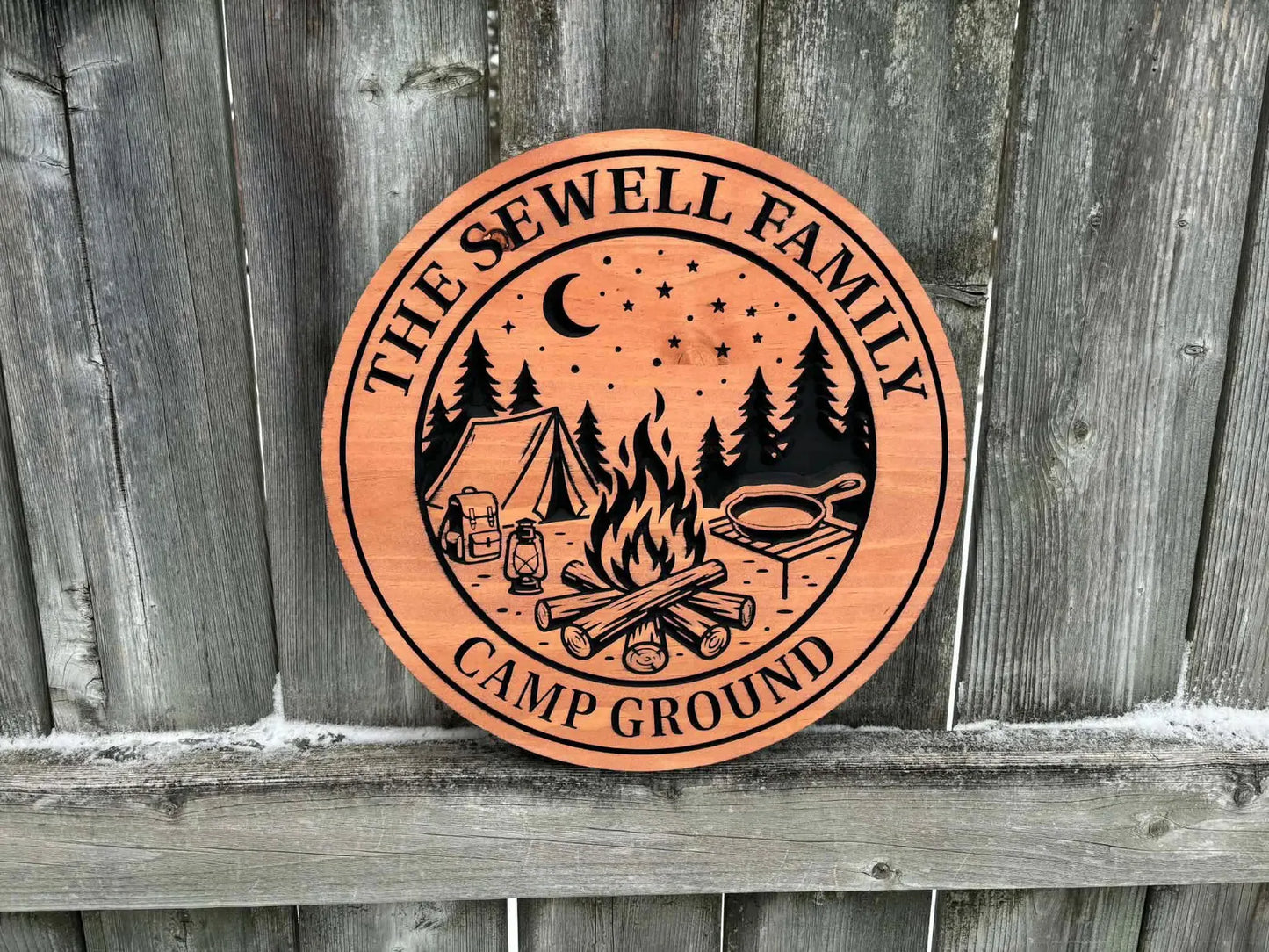 Circular Camping Sign