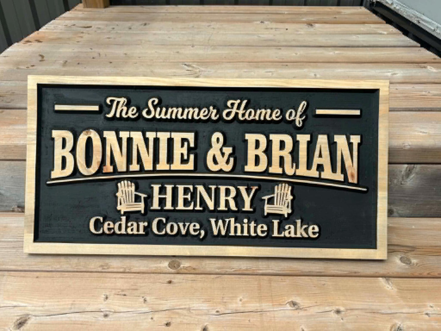 3D Couples Cottage Sign