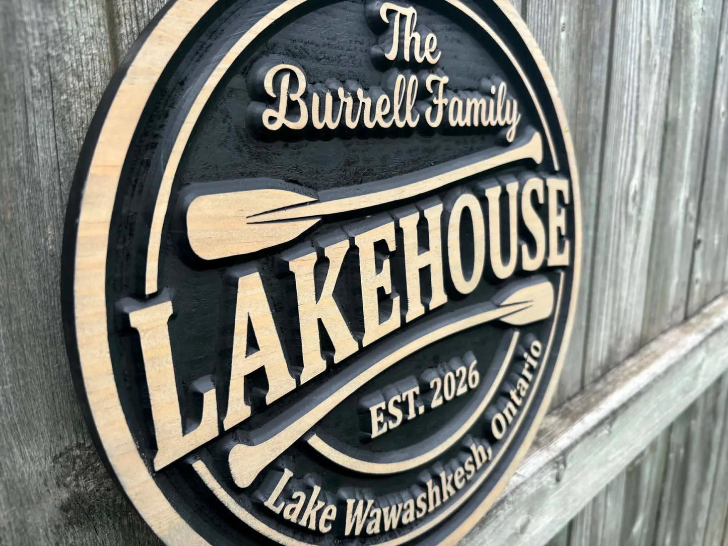 3D Circular Lakehouse Sign