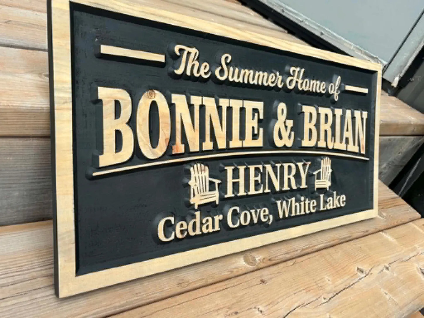 3D Couples Cottage Sign