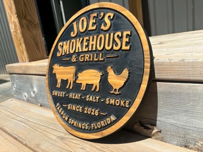 Smoke House Sign with Animals