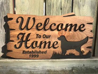 Custom Wooden Home Decor | Welcome To Our Home | Established Date Sign | Dog Lover Sign