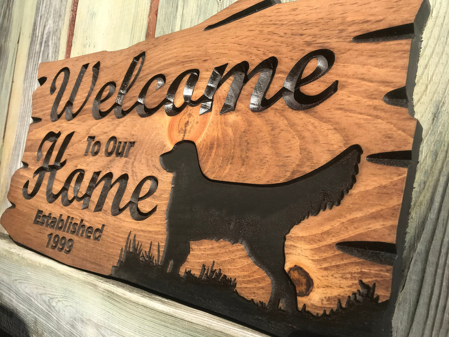 Custom Wooden Home Decor | Welcome To Our Home | Established Date Sign | Dog Lover Sign