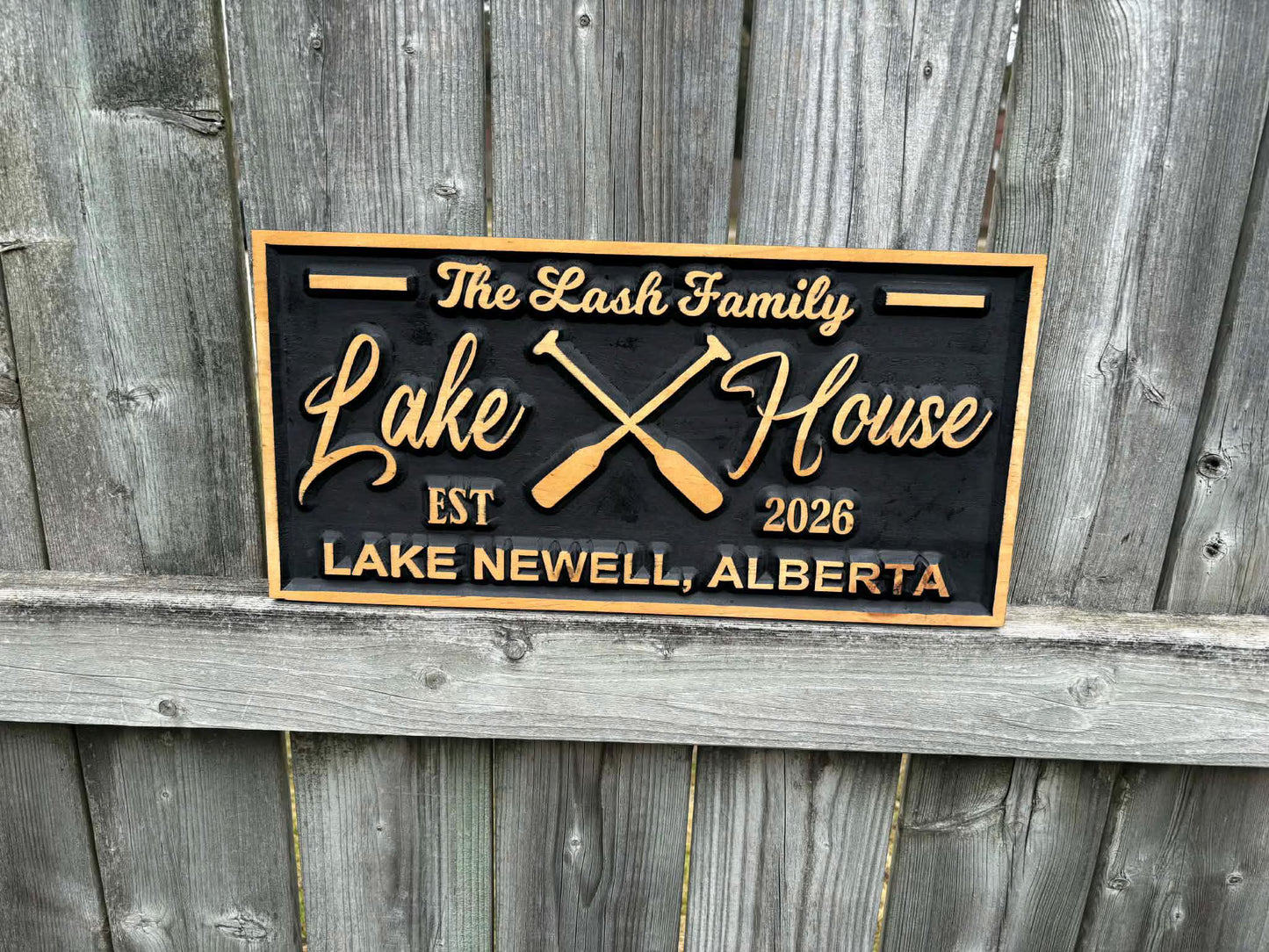 3D Lake House Wood Sign