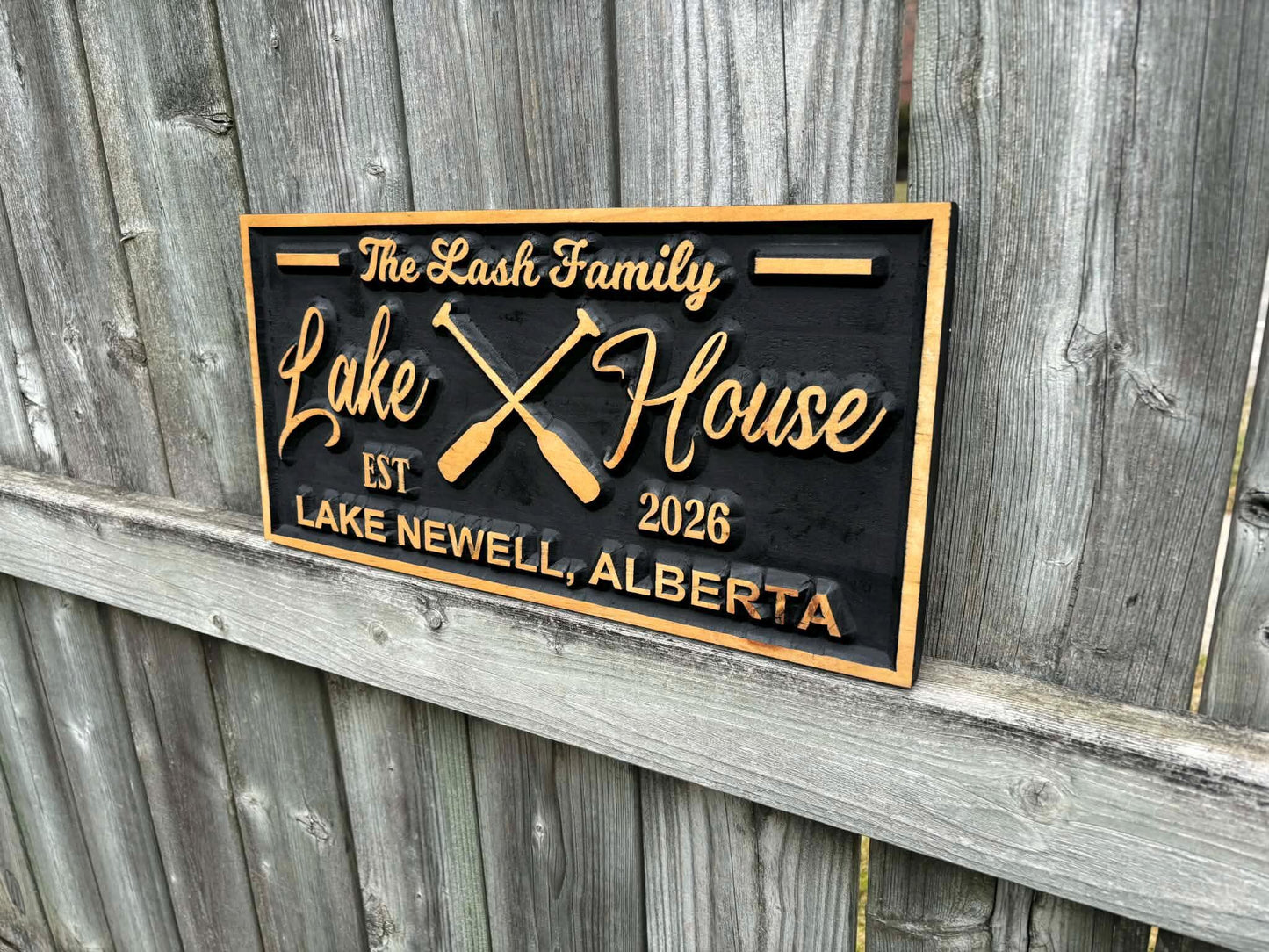 3D Lake House Wood Sign