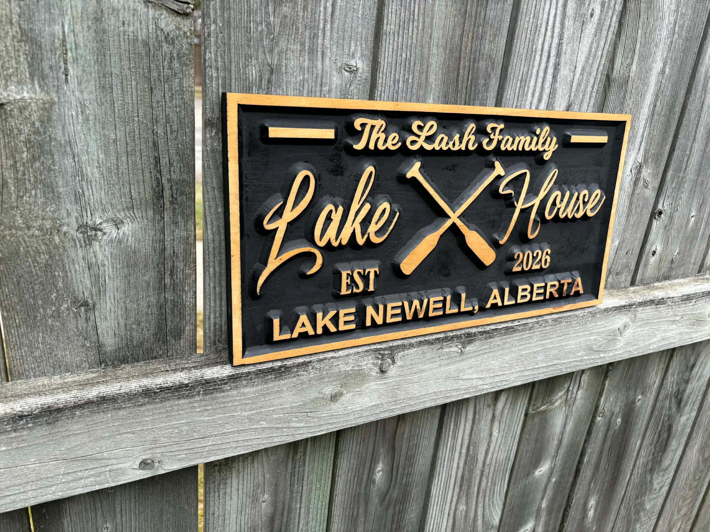 3D Lake House Wood Sign
