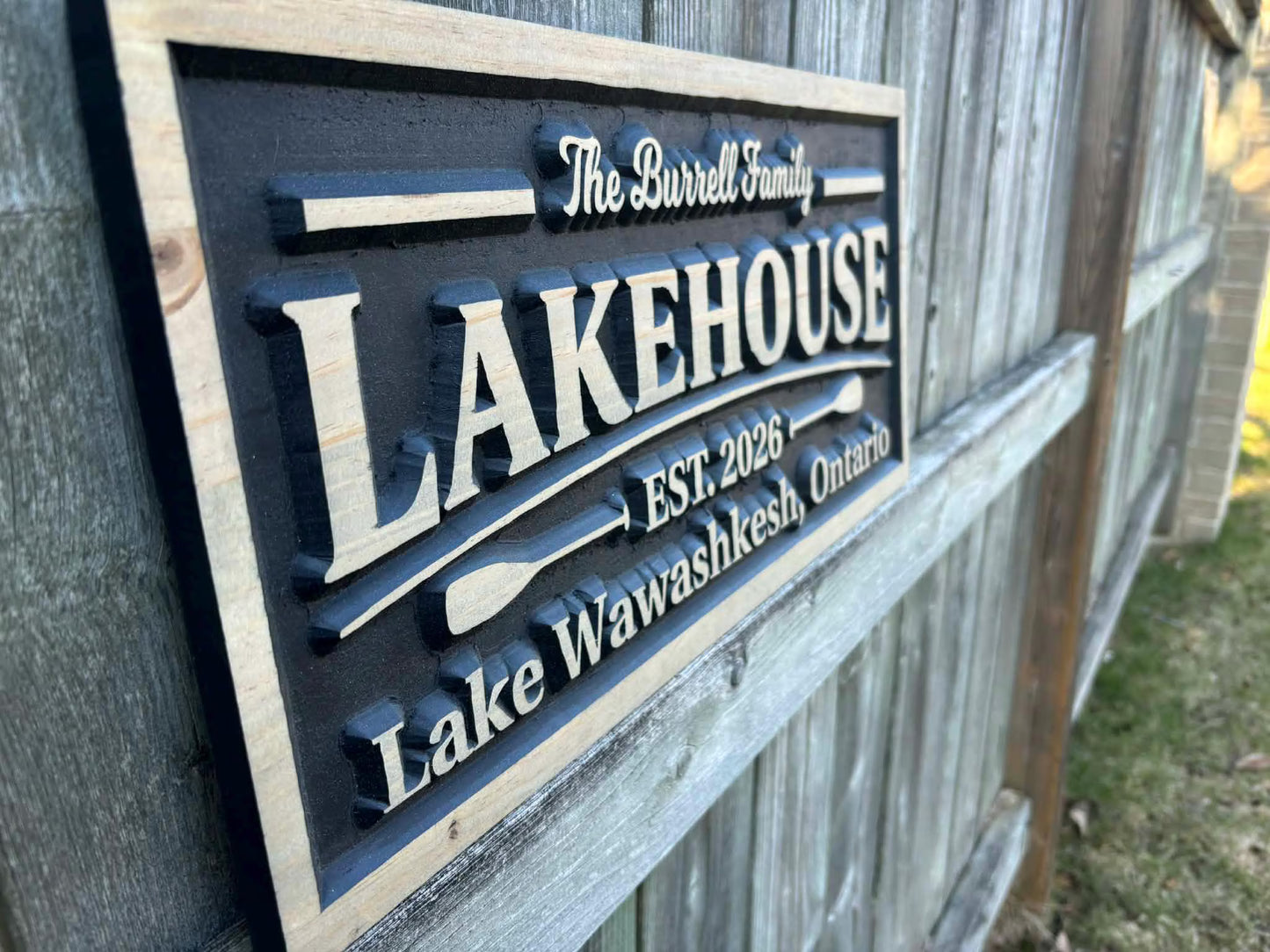 3D Lake House Wood Sign