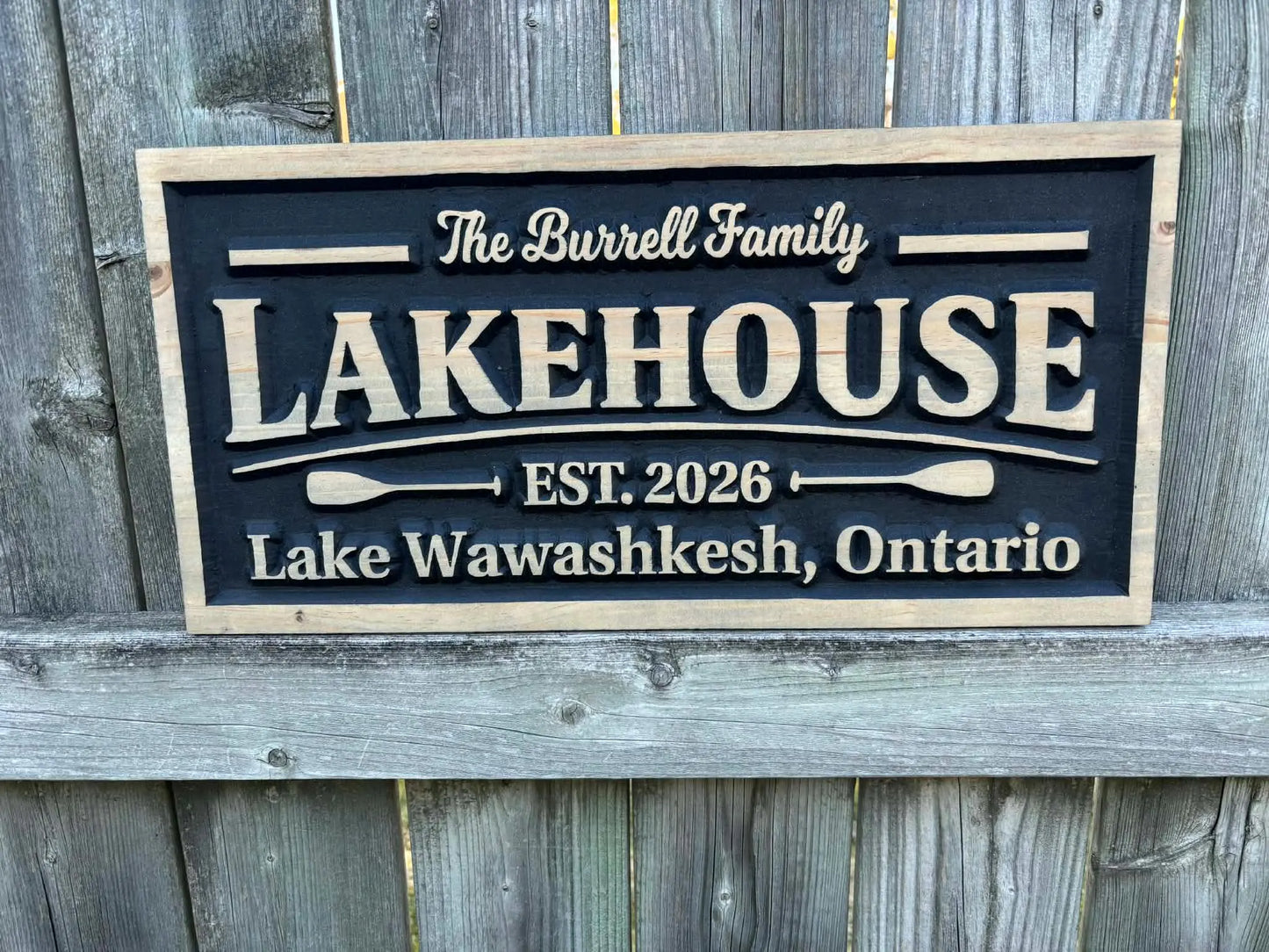 3D Lake House Wood Sign