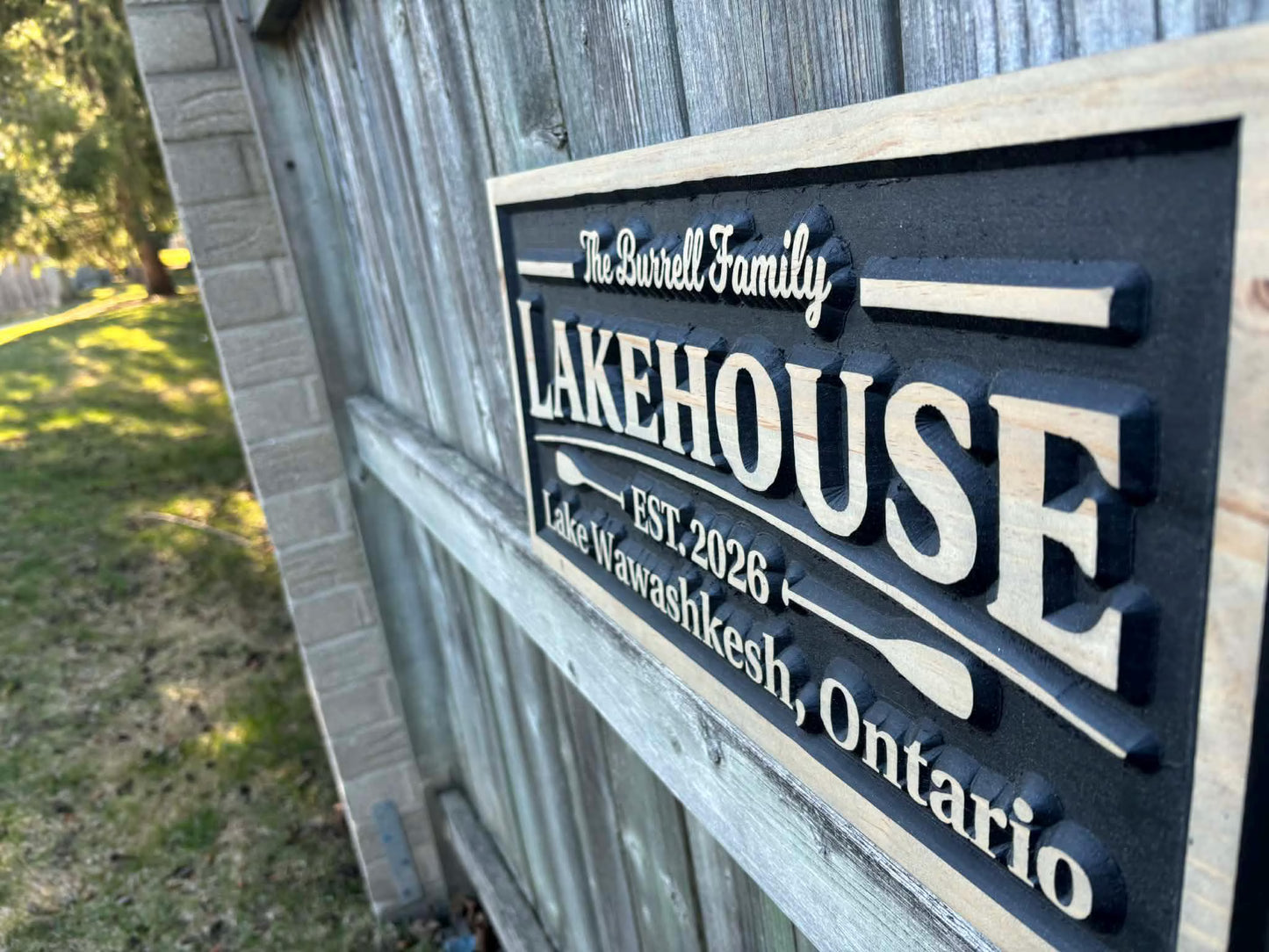 3D Lake House Wood Sign