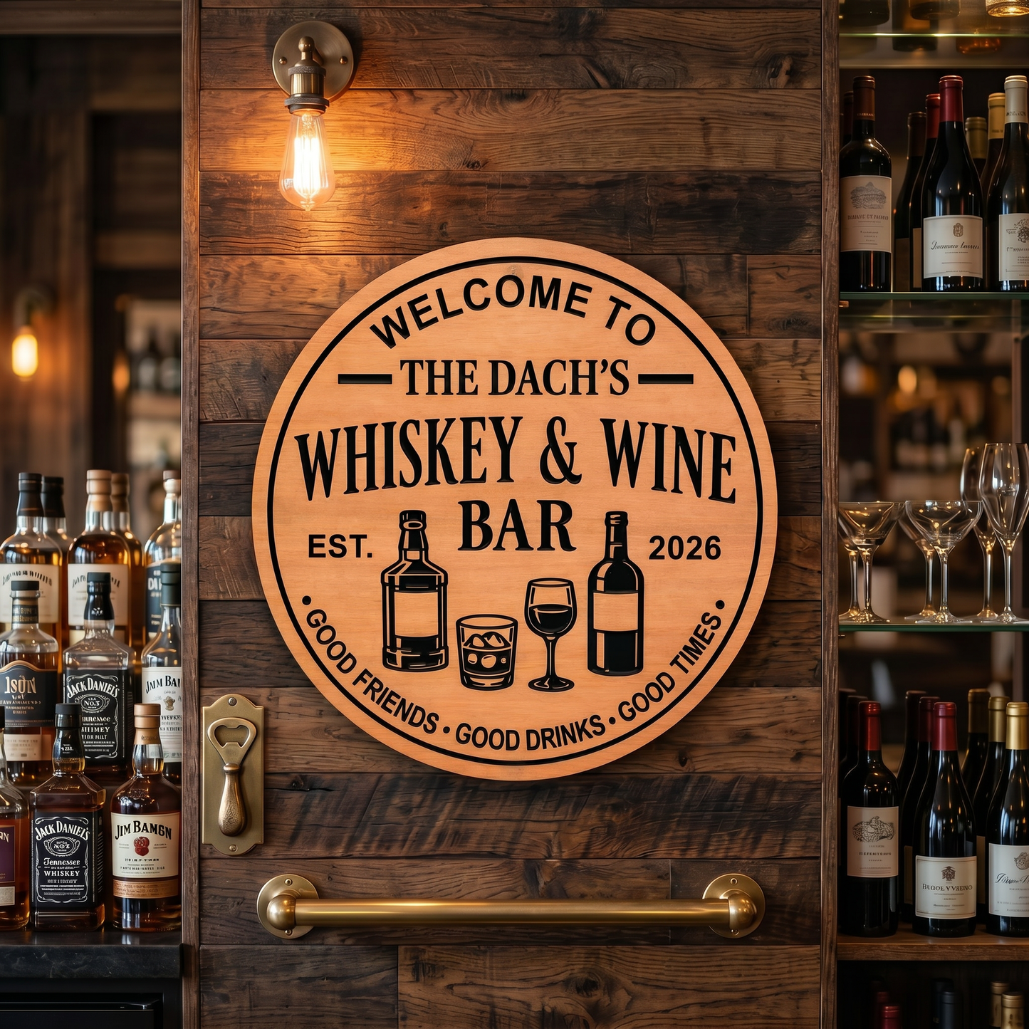 Whiskey and Wine Bar Sign