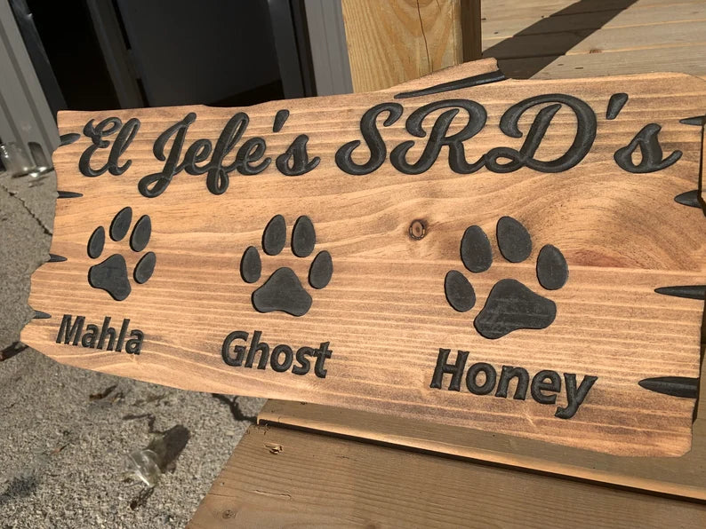 Outdoor Pet Sign | Custom Cottage Sign | Wood Cottage Sign | Anniversary Gift | Welcome Sign | Rustic Cottage Sign | Engraved Sign