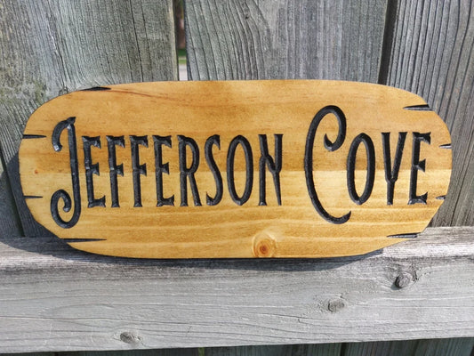 Custom Outdoor Wooden Sign Engraved Housewarming Gift Anniversary Gift Carved Wood Cottage Sign Rustic Oval Personalized Family Name Decor