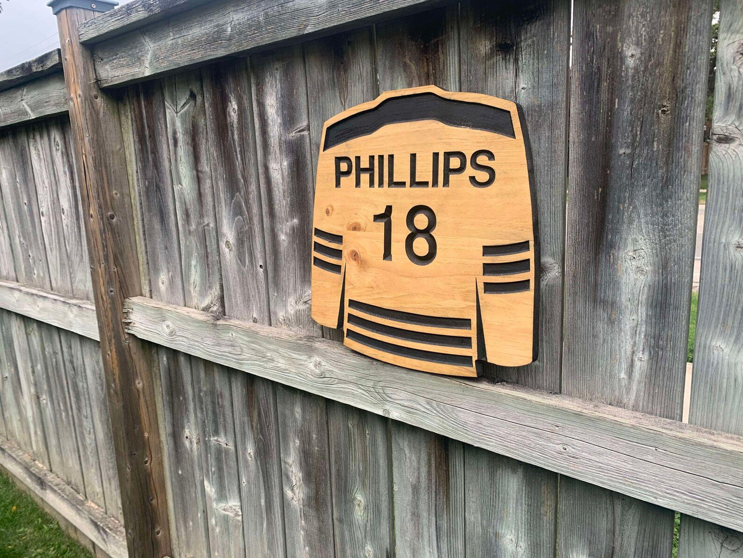 Custom Hockey Jersey Wood Sign | Custom Name Engraving