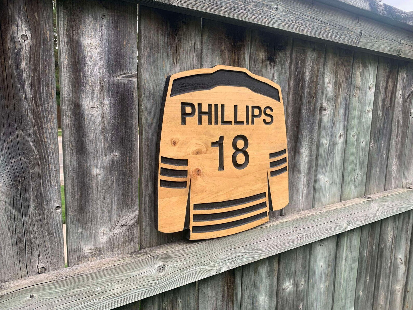 Custom Hockey Jersey Wood Sign | Custom Name Engraving