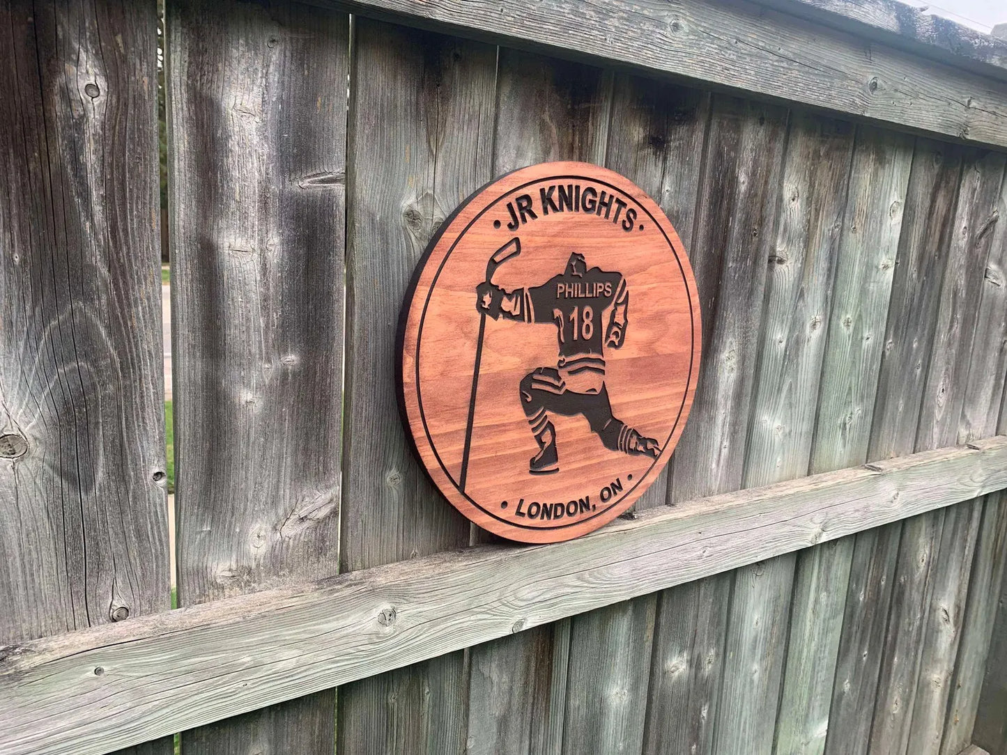 Custom Hockey Name Sign – Personalized Engraved Wood Wall Decor for Players, Fans & Coaches