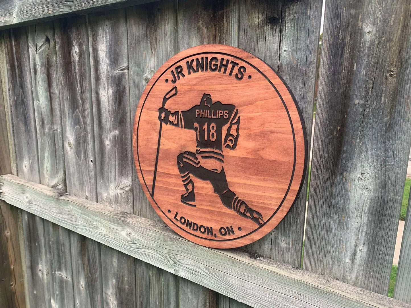 Custom Hockey Name Sign – Personalized Engraved Wood Wall Decor for Players, Fans & Coaches