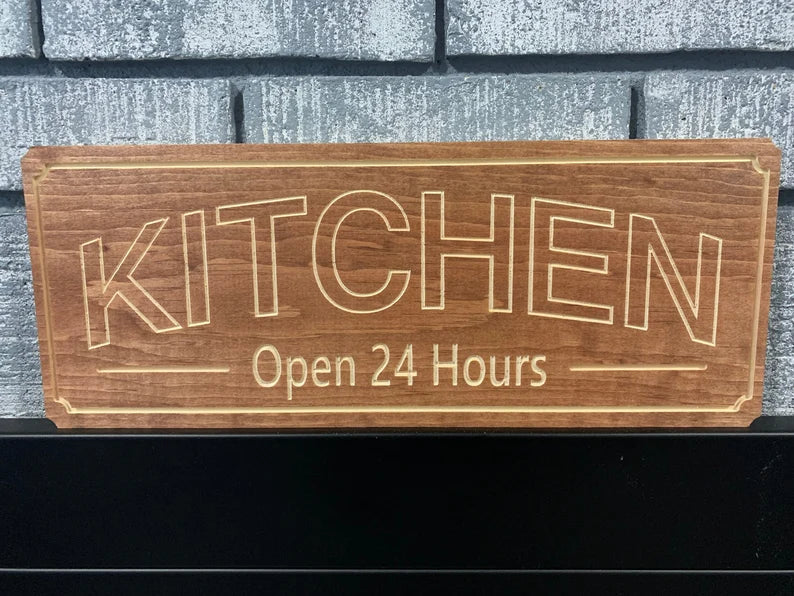 Custom Kitchen Sign | Personalized Wood Sign | Wooden Kitchen Sign | Custom Engraved Wood Sign