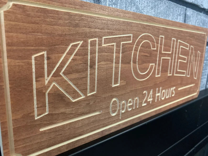 Custom Kitchen Sign | Personalized Wood Sign | Wooden Kitchen Sign | Custom Engraved Wood Sign