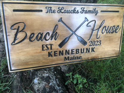 Custom Rustic Cottage Sign | Custom Engraved Lakehouse Sign | Outdoor Cottage Sign | Personalized Family Name Sign Active