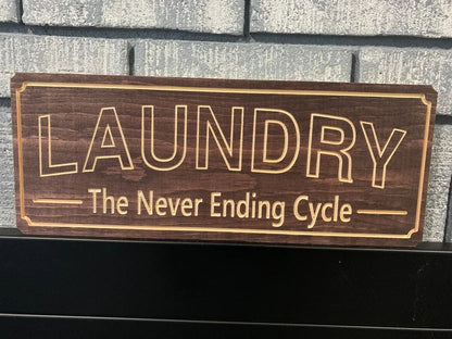 Custom Laundry Sign | Personalized Wood Sign | Wooden Laundry Sign | Custom Engraved Wood Sign