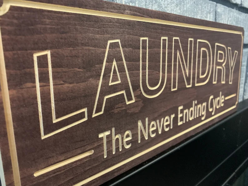 Custom Laundry Sign | Personalized Wood Sign | Wooden Laundry Sign | Custom Engraved Wood Sign